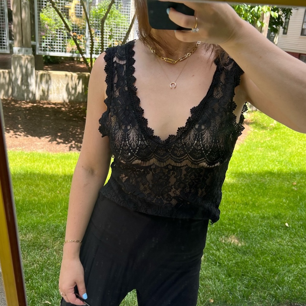 Black lace top